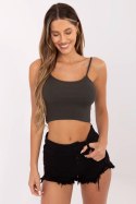 Koszulka Top Model RV-TP-6626.88 Dark Khaki - Rue Paris Rue Paris Koszulka Top Model RV-TP-6626.88 Dark Khaki - Rue Paris Rue Paris
