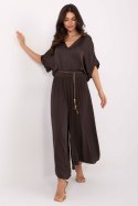 Spodnie Damskie Model TW-SP-BI-81733.14 Dark Brown - Och Bella Och Bella Spodnie Damskie Model TW-SP-BI-81733.14 Dark Brown - Och Bella Och Bella