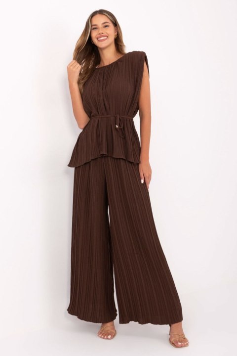 Spodnie Komplet Model MI-KMPL-A2554.69 Dark Brown - Italy Moda Italy Moda Spodnie Komplet Model MI-KMPL-A2554.69 Dark Brown - Italy Moda Italy Moda