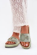 Sandał Klapki Model Daphira W212 Green - Step in style Step in style Sandał Klapki Model Daphira W212 Green - Step in style Step in style