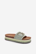 Sandał Klapki Model Daphira W212 Green - Step in style Step in style Sandał Klapki Model Daphira W212 Green - Step in style Step in style