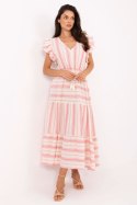 Sukienka Model TW-SK-BI-28760.97 White/Pink - Och Bella Och Bella Sukienka Model TW-SK-BI-28760.97 White/Pink - Och Bella Och Bella