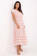 Sukienka Model TW-SK-BI-28760.97 White/Pink - Och Bella Och Bella Sukienka Model TW-SK-BI-28760.97 White/Pink - Och Bella Och Bella