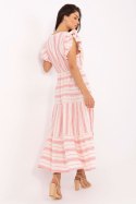 Sukienka Model TW-SK-BI-28760.97 White/Pink - Och Bella Och Bella Sukienka Model TW-SK-BI-28760.97 White/Pink - Och Bella Och Bella
