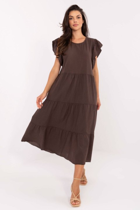 Sukienka Model TW-SK-BI-6-2172.96 Dark Brown - Och Bella Och Bella Sukienka Model TW-SK-BI-6-2172.96 Dark Brown - Och Bella Och Bella