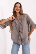 Koszula Damska Model MI-KS-92224.95 Dark Beige - Italy Moda Italy Moda Koszula Damska Model MI-KS-92224.95 Dark Beige - Italy Moda Italy Moda
