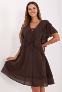 Sukienka Model MI-SK-102128.61 Dark Brown - Italy Moda Italy Moda Sukienka Model MI-SK-102128.61 Dark Brown - Italy Moda Italy Moda