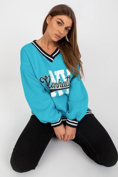 Bluza Damska Model EM-BL-754.42P Blue - Ex Moda Ex Moda Bluza Damska Model EM-BL-754.42P Blue - Ex Moda Ex Moda