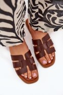 Sandał Klapki Model Mirona WD298 Dark Brown - Step in style Step in style Sandał Klapki Model Mirona WD298 Dark Brown - Step in style Step in style