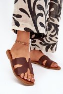 Sandał Klapki Model Salyra WD303 Dark Brown - Step in style Step in style Sandał Klapki Model Salyra WD303 Dark Brown - Step in style Step in style