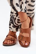 Sandał Klapki Model Vesina WD302 Camel - Step in style Step in style Sandał Klapki Model Vesina WD302 Camel - Step in style Step in style