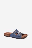 Sandał Klapki Model Vesina WD302 Dark Jeans - Step in style Step in style Sandał Klapki Model Vesina WD302 Dark Jeans - Step in style Step in style