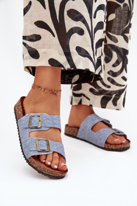Sandał Klapki Model Vesina WD302 Light Jeans - Step in style Step in style Sandał Klapki Model Vesina WD302 Light Jeans - Step in style Step in style