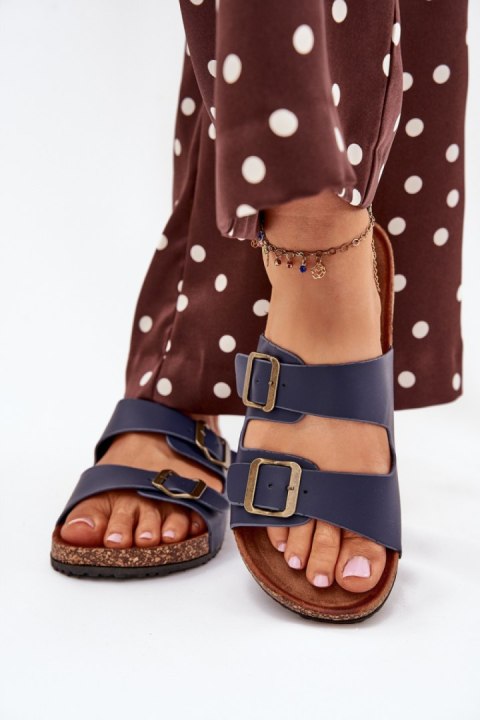Sandał Klapki Model Vesina WD302 Navy - Step in style Step in style Sandał Klapki Model Vesina WD302 Navy - Step in style Step in style