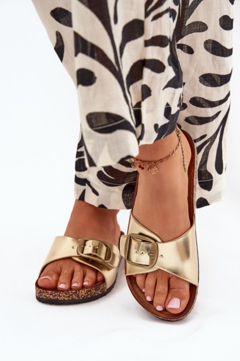Sandał Klapki Model Vianara WD300 Gold - Step in style Step in style Sandał Klapki Model Vianara WD300 Gold - Step in style Step in style