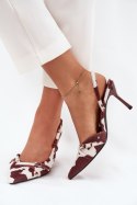 Szpilki Model Ravira QQ-201 White/Brown - Step in style Step in style Szpilki Model Ravira QQ-201 White/Brown - Step in style Step in style