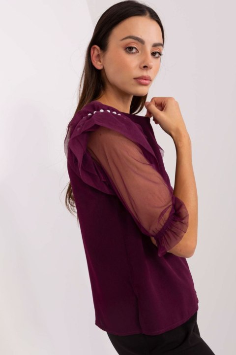 Bluzka Model LK-BZ-506682.26P Dark Violet - Lakerta Lakerta Bluzka Model LK-BZ-506682.26P Dark Violet - Lakerta Lakerta
