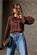 Bluzka Model Isabel CBR BLU0217 Dark Brown - Roco Fashion Roco Fashion