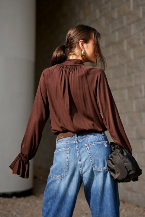 Bluzka Model Isabel CBR BLU0217 Dark Brown - Roco Fashion Roco Fashion