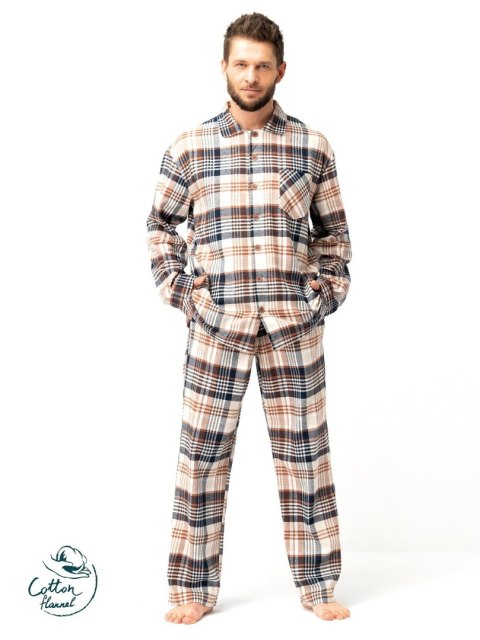PIŻAMA MĘSKA MNS 443 FLANELA DR R.3XL-4XL KEY