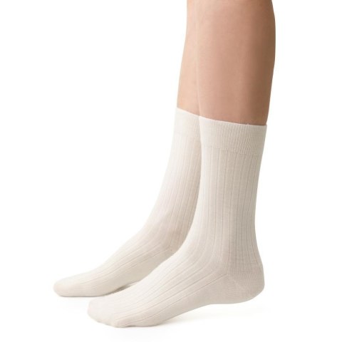 SKARPETY BEZUCISKOWE W PRĄŻEK MERINO WOOL 130 STEVEN