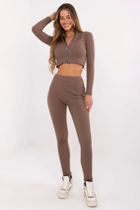 Spodnie Komplet Model RV-KMPL-7304.83 Brown - Rue Paris Rue Paris Spodnie Komplet Model RV-KMPL-7304.83 Brown - Rue Paris Rue Paris