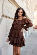 Sukienka Model Morella CBR SUK0491 Dark Brown - Roco Fashion Roco Fashion Sukienka Model Morella CBR SUK0491 Dark Brown - Roco Fashion Roco Fashion