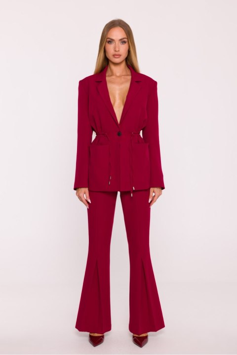 Spodnie Damskie Model MOE874 Bordo - Moe Moe Spodnie Damskie Model MOE874 Bordo - Moe Moe