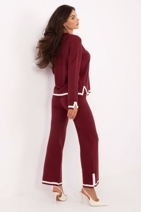 Spodnie Komplet Model IT-KMPL-99062.66 Bordo - Italy Moda Italy Moda Spodnie Komplet Model IT-KMPL-99062.66 Bordo - Italy Moda Italy Moda