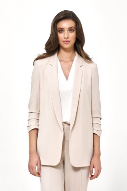 Beżowa marynarka bez zapięcia Z58 Beige - Nife Nife