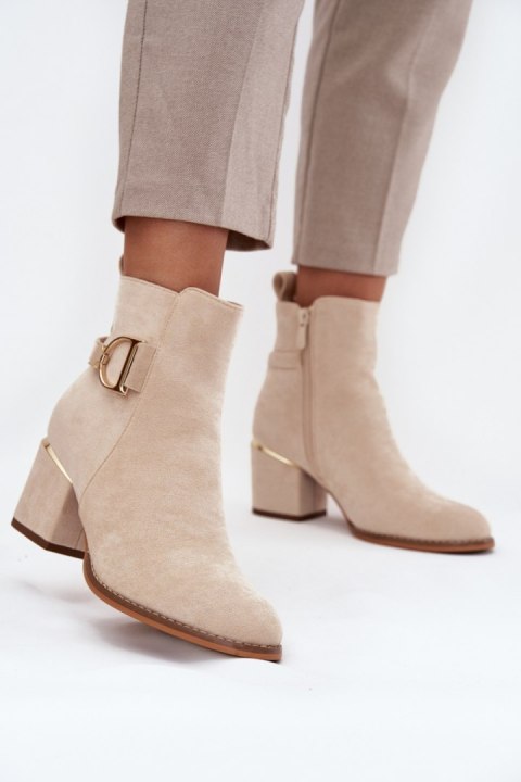Botki Model Ambrine 0-625 Beige - Step in style Step in style Botki Model Ambrine 0-625 Beige - Step in style Step in style
