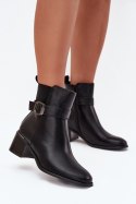 Botki Model Sylira DA136P Black - Step in style Step in style