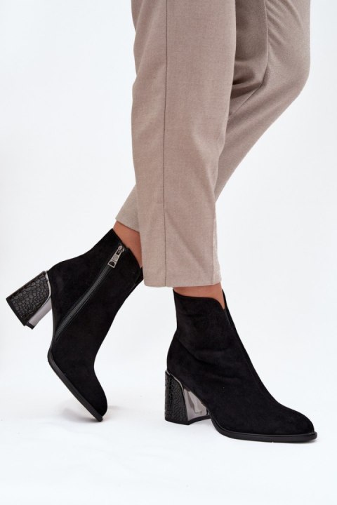 Botki Model Vinceza 66801 Black Zamsz - Step in style Step in style Botki Model Vinceza 66801 Black Zamsz - Step in style Step in style