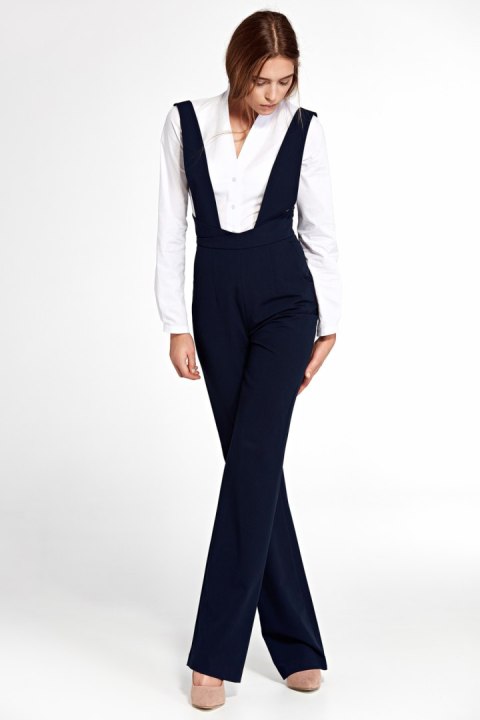 Granatowy kombinezon z szelkami KM19 Navy - Nife Nife Granatowy kombinezon z szelkami KM19 Navy - Nife Nife