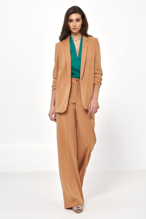 Karmelowa marynarka bez zapięcia Z58 Carmel - Nife Nife