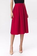 Spódnica Rozkloszowana czerwona spódnica midi SP74 Red - Nife Nife Spódnica Rozkloszowana czerwona spódnica midi SP74 Red - Nife Nife
