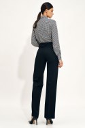 Spodnie Czarne spodnie typu wide leg SD108 Black - Nife Nife