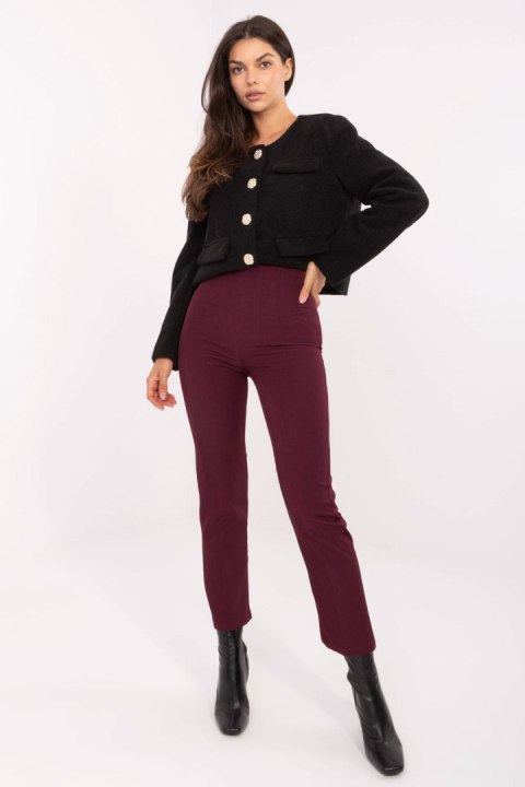 Spodnie Damskie Model IT-SP-FL9069.00 Bordo - Rue Paris Rue Paris Spodnie Damskie Model IT-SP-FL9069.00 Bordo - Rue Paris Rue Paris