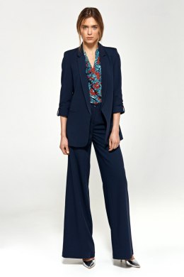Spodnie Granatowe spodnie typu palazzo SD89 Navy - Nife Nife