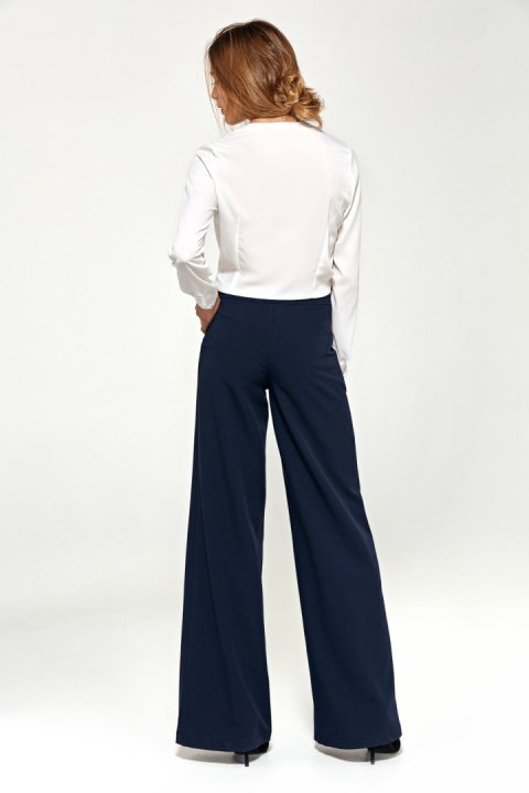 Spodnie Granatowe spodnie typu palazzo SD89 Navy - Nife Nife Spodnie Granatowe spodnie typu palazzo SD89 Navy - Nife Nife