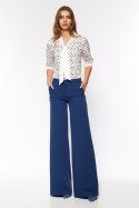 Spodnie Kobaltowe spodnie palazzo SD95 Cobalt - Nife Nife Spodnie Kobaltowe spodnie palazzo SD95 Cobalt - Nife Nife
