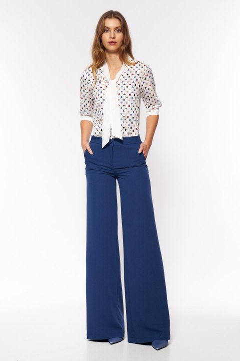 Spodnie Kobaltowe spodnie palazzo SD95 Cobalt - Nife Nife Spodnie Kobaltowe spodnie palazzo SD95 Cobalt - Nife Nife