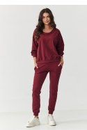 Spodnie Komplet Model M891 Bordo - Makadamia Makadamia Spodnie Komplet Model M891 Bordo - Makadamia Makadamia