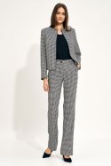 Spodnie typu flare w pepitkę SD97 Pepitka - Nife Nife