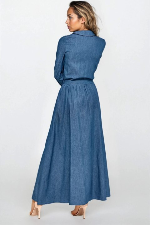 Sukienka Jeansowa sukienka maxi z długim rękawem S249 Jeans - Nife Nife Sukienka Jeansowa sukienka maxi z długim rękawem S249 Jeans - Nife Nife