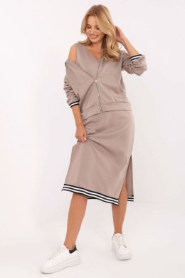 Sukienka Komplet Model IT-KMPL-9719.64 Dark Beige - Rue Paris Rue Paris