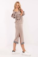 Sukienka Komplet Model IT-KMPL-9719.64 Dark Beige - Rue Paris Rue Paris