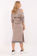 Sukienka Komplet Model IT-KMPL-9719.64 Dark Beige - Rue Paris Rue Paris