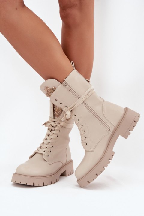 Workery Model Kelilea DA120 Beige Skóra - Step in style Step in style
