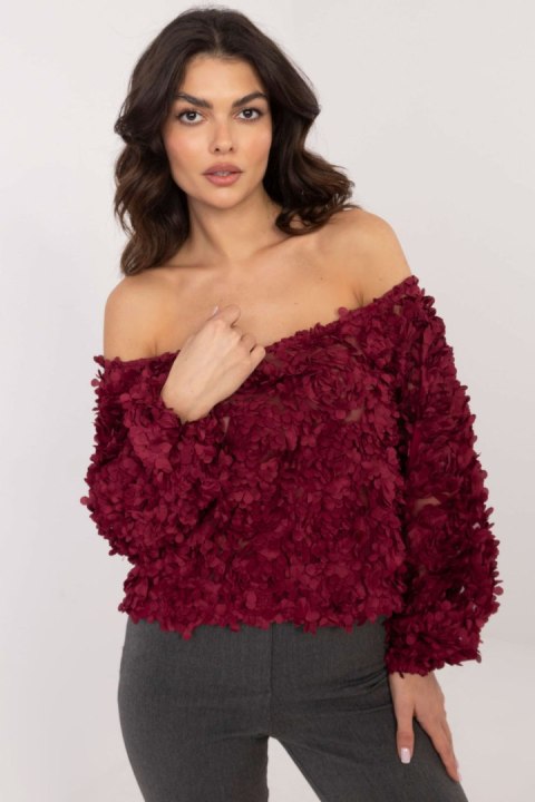Bluzka Model MI-BZ-26158.20 Bordo - Italy Moda Italy Moda Bluzka Model MI-BZ-26158.20 Bordo - Italy Moda Italy Moda